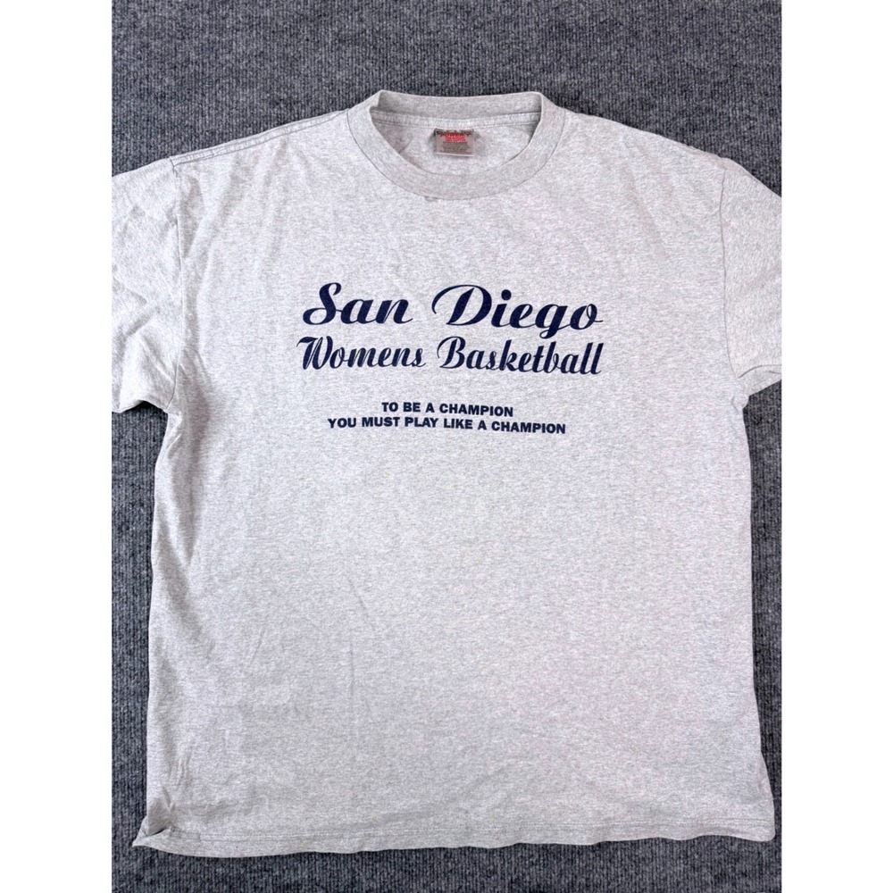 Vintage Oneita San Diego Womens Basketball T Shirt XL Grey 90s Graphic Tee